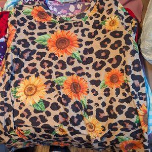 Crazy Train animal print with sun flowers